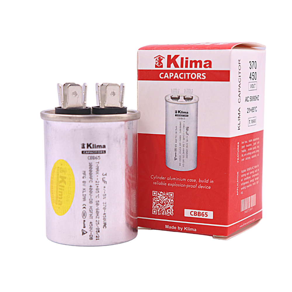Klima Running Capacitor CBB65 3µF 370-450VAC